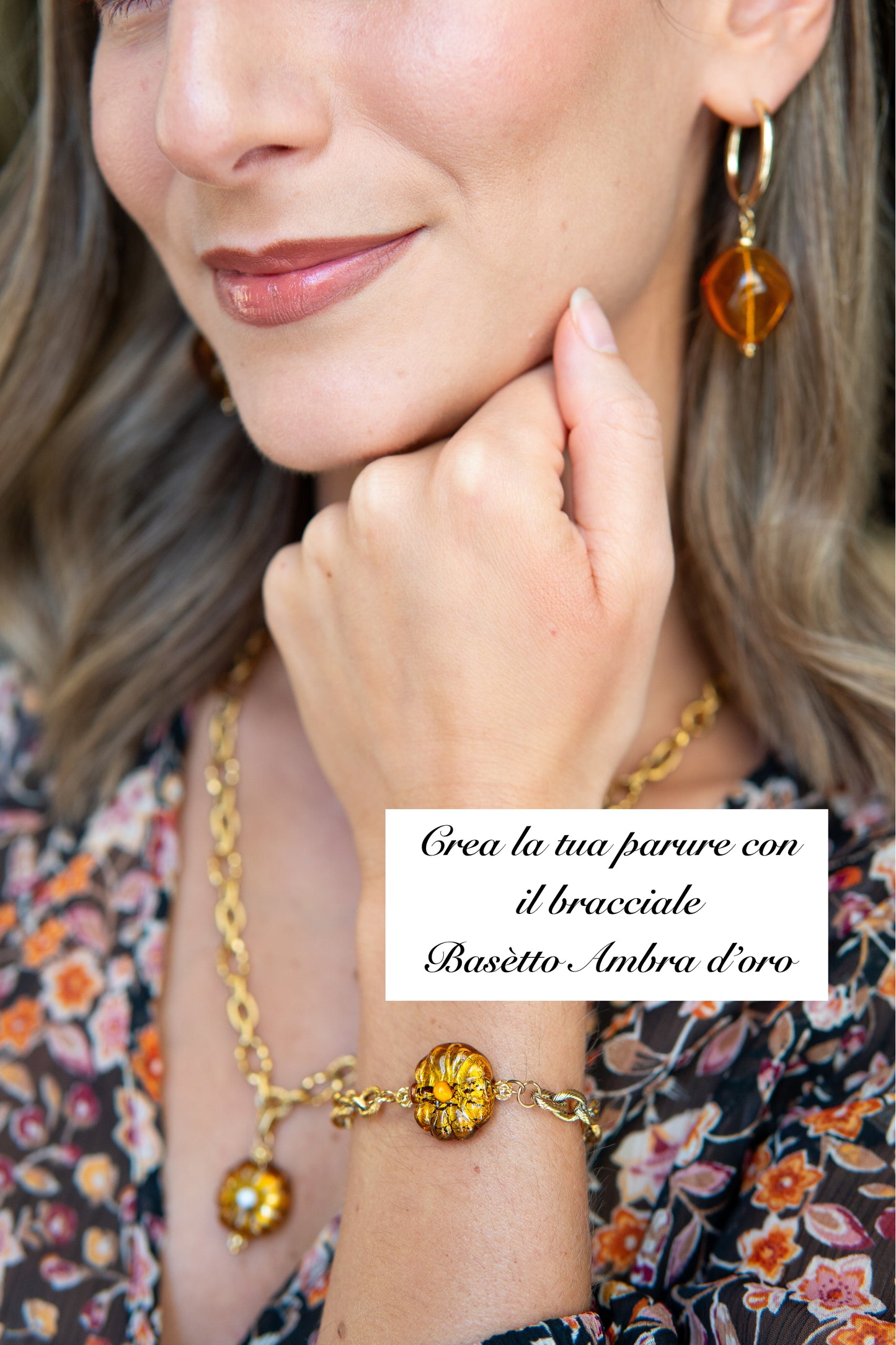 COLLANA BASÈTTO AMBRA D'ORO
