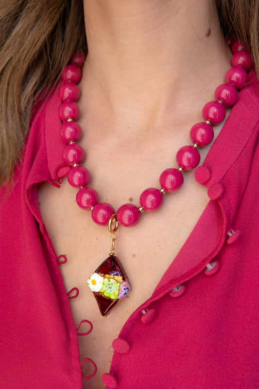 COLLANA ROSA IN FIÒR