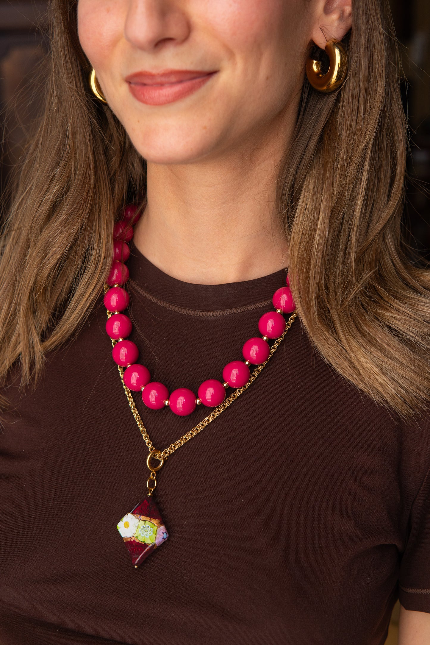 COLLANA ROSA IN FIÒR