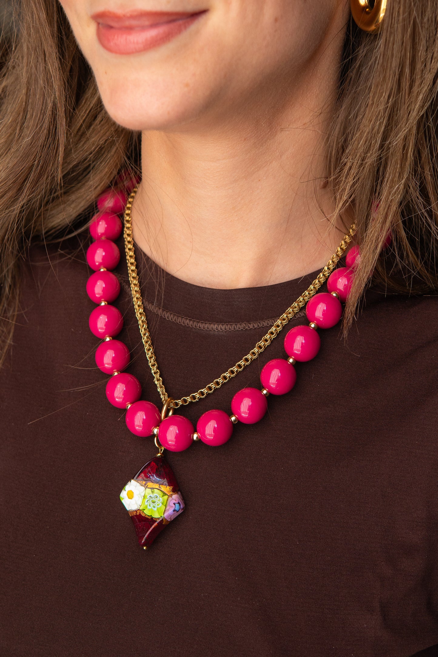 COLLANA ROSA IN FIÒR