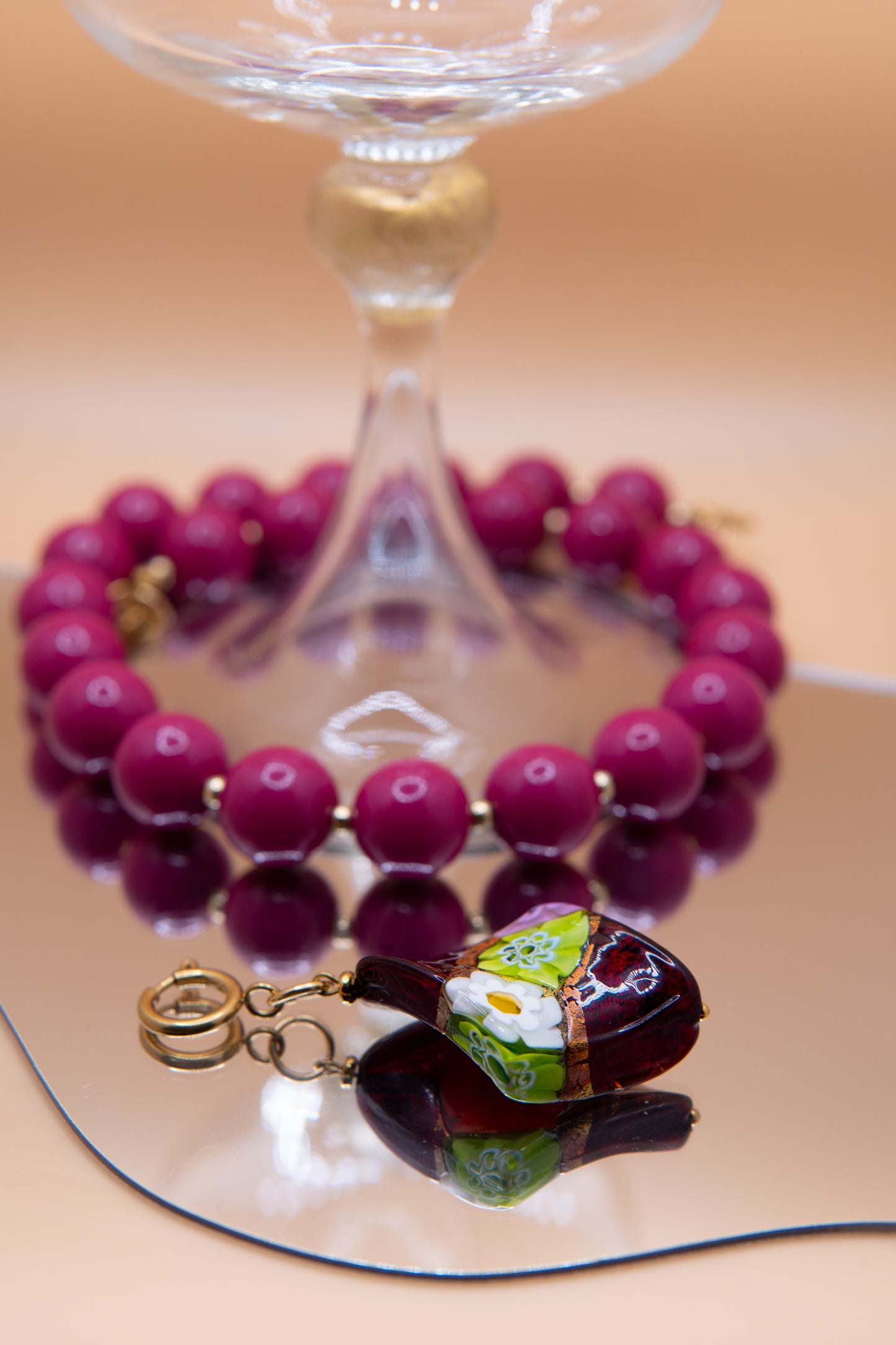 COLLANA ROSA IN FIÒR