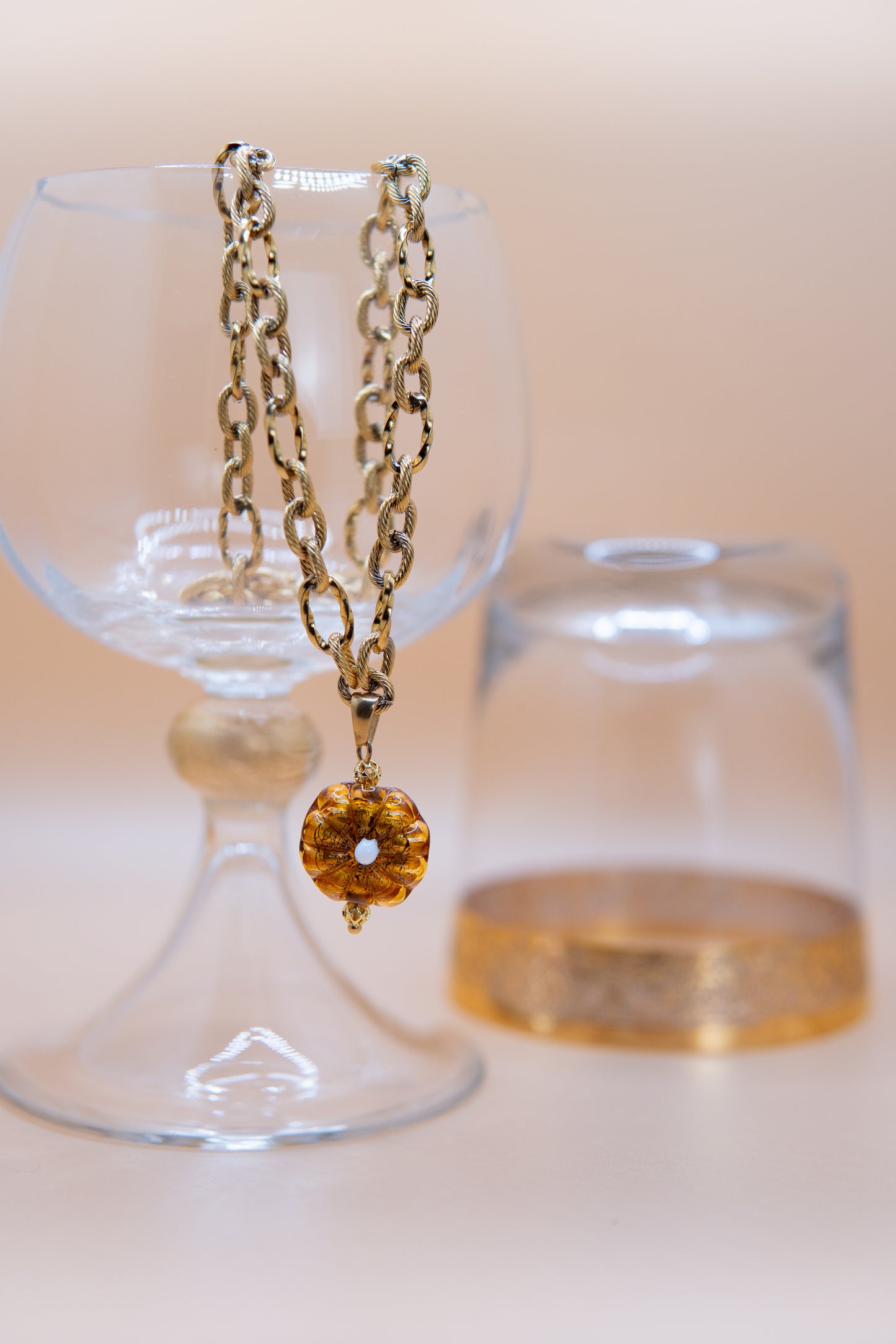 COLLANA BASÈTTO AMBRA D'ORO
