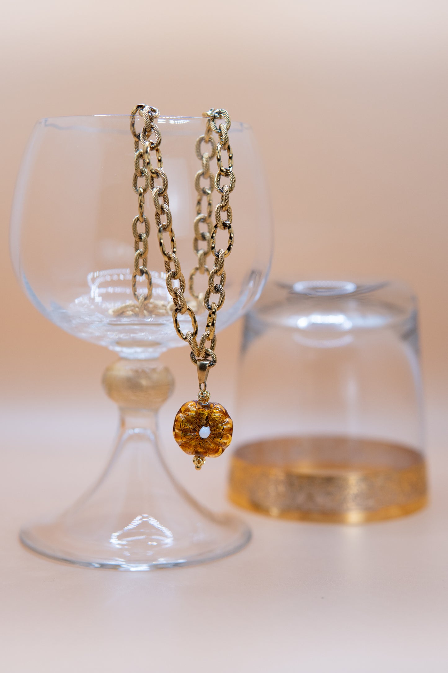 COLLANA BASÈTTO AMBRA D'ORO