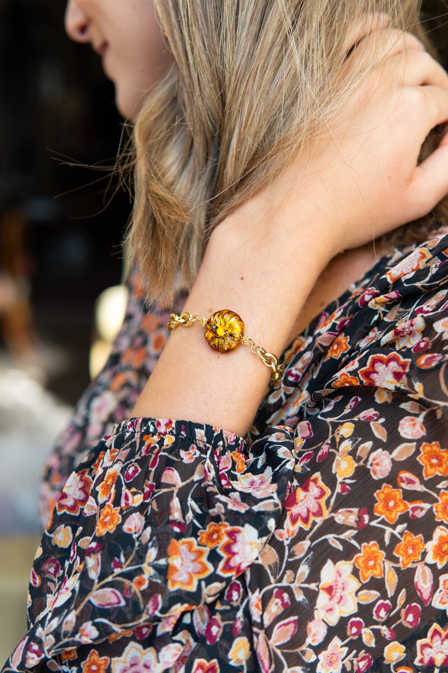 BRACCIALE BASÈTTO AMBRA D'ORO