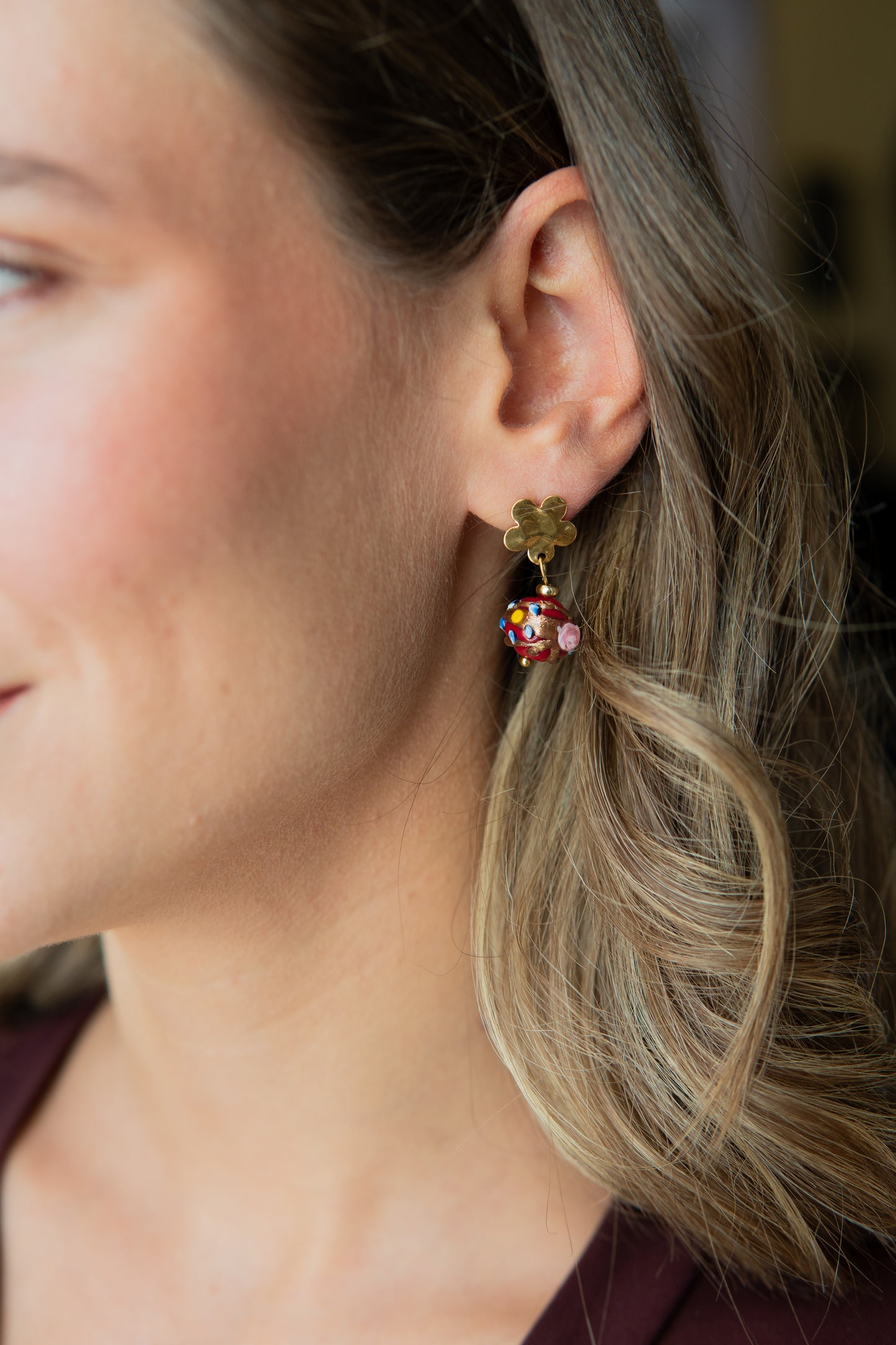 ORECCHINI MINI DELISSIA BORDEAUX