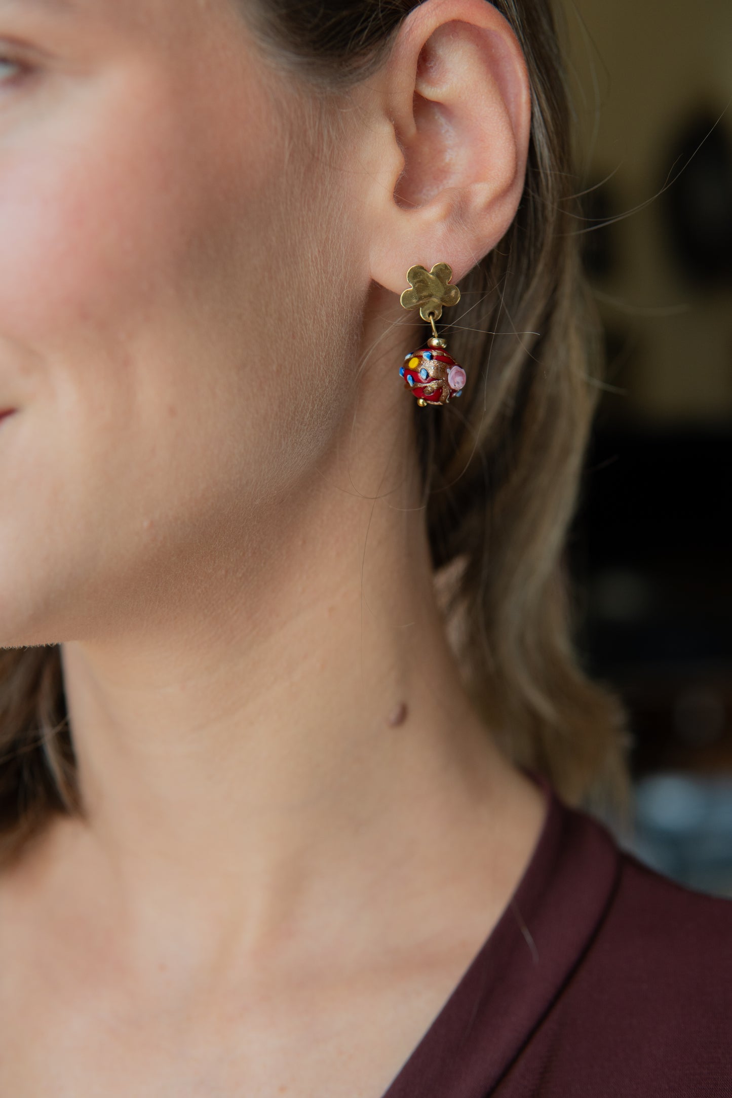 ORECCHINI MINI DELISSIA BORDEAUX