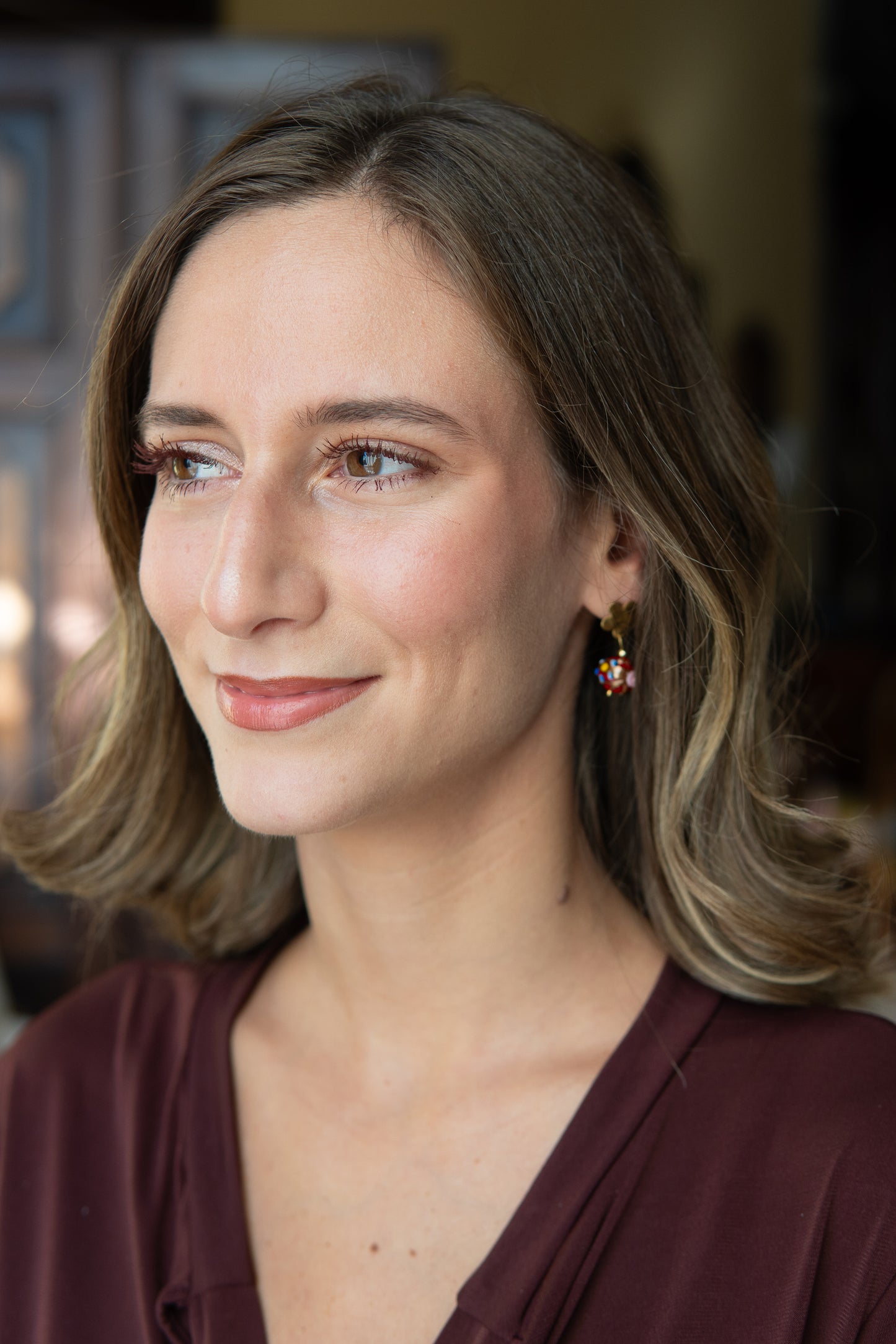 ORECCHINI MINI DELISSIA BORDEAUX