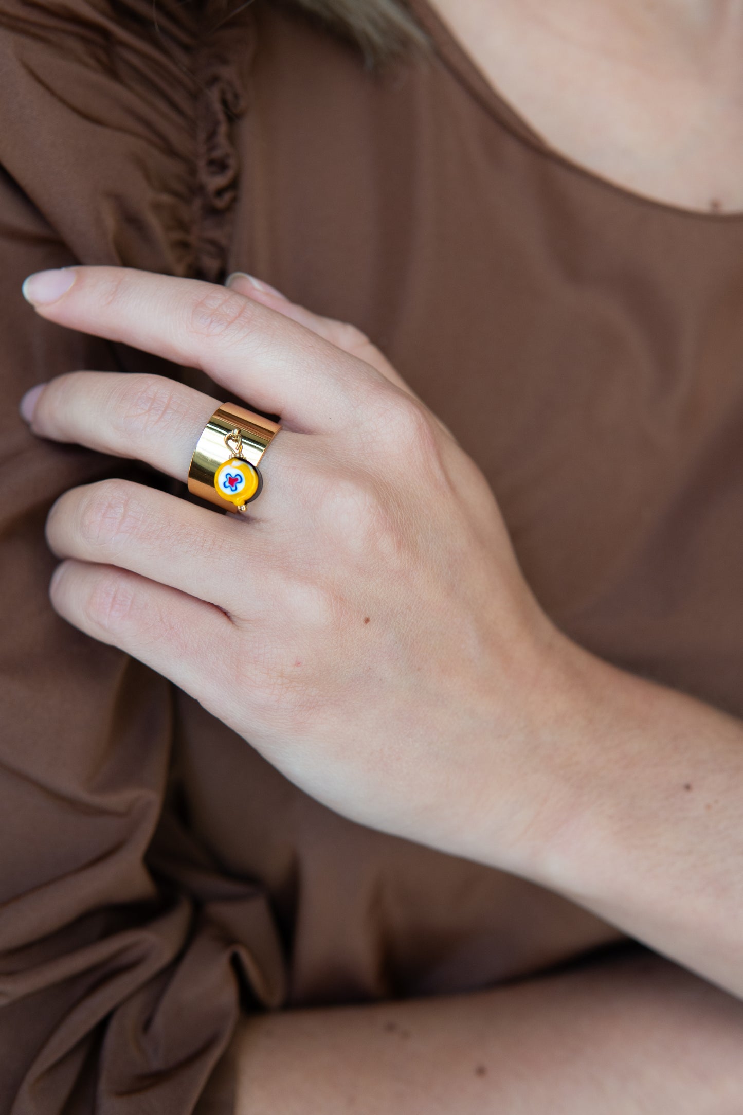 ANELLO BUNIGÒLO GIALLO E MARRONE