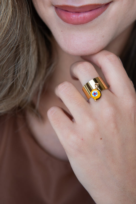 ANELLO BUNIGÒLO GIALLO E MARRONE