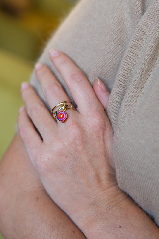 ANELLO BUNIGÒLO ARANCIONE E ROSA