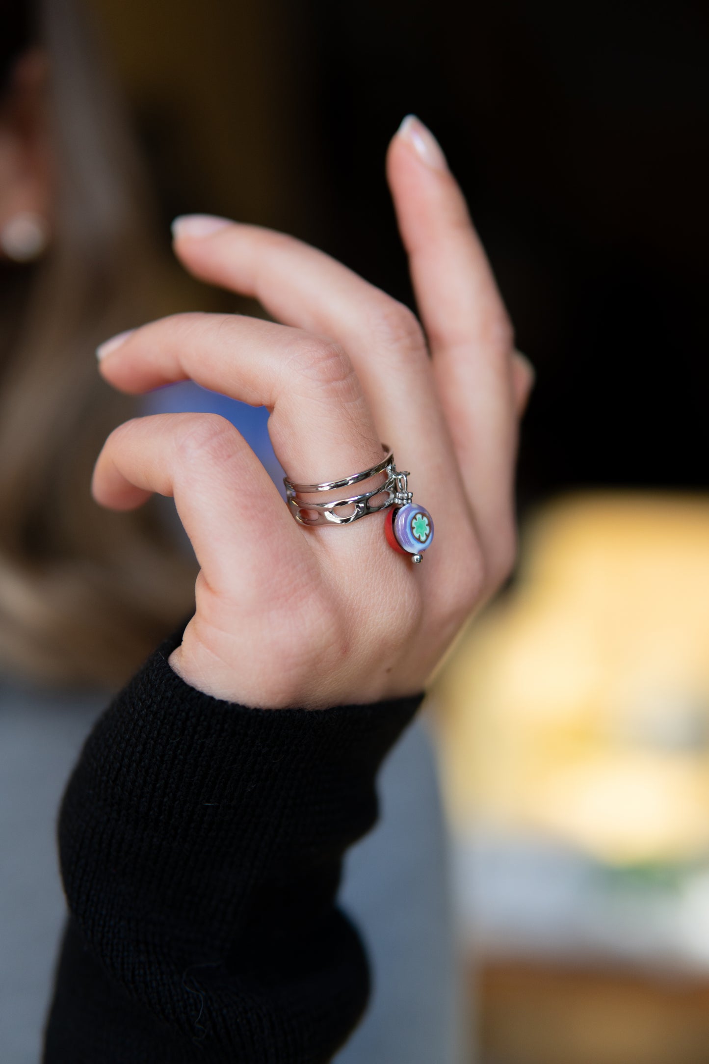 ANELLO BUNIGÒLO ROSSO E LILLA