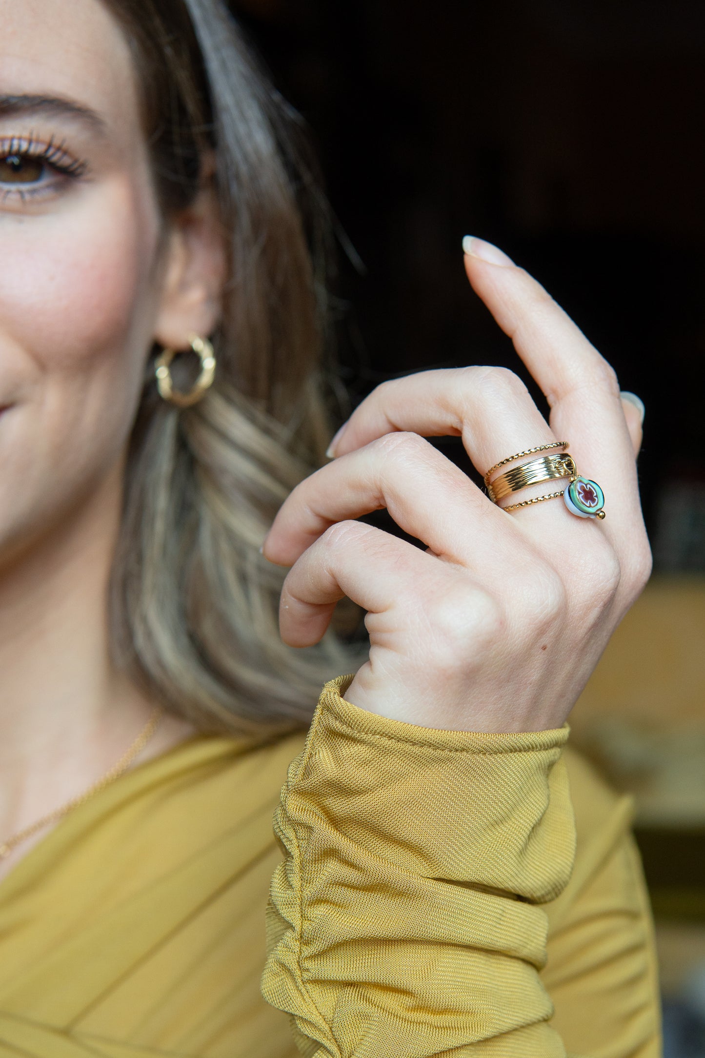 ANELLO BUNIGÒLO VIOLA E VERDE